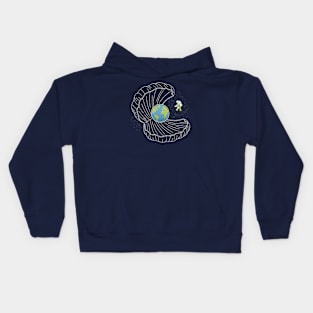 Oyster Pearl Earth Astronaut by Tobe Fonseca Kids Hoodie